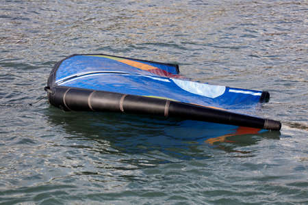 hydrofoil comet kite, in sea waterの写真素材