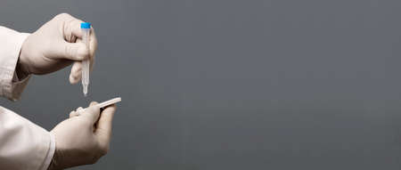 Physician who owns  antigen test kitの写真素材