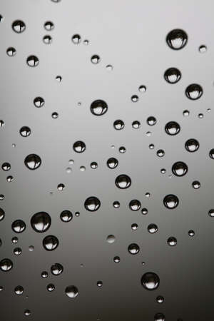 Water drops on the gray backgroundの写真素材