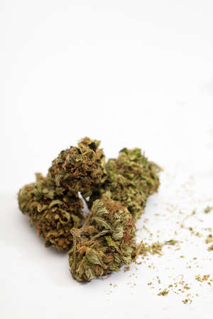 medical marijuana buds, isolated on white backgroundの写真素材