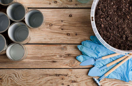 Self sufficiency at home, save money, recycle, reuse to reduce waste and grow your own food.の写真素材