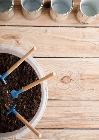 Self sufficiency at home, save money, recycle, reuse to reduce waste and grow your own food.の写真素材