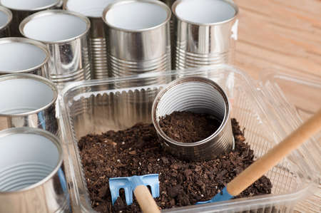 Self sufficiency at home, save money, recycle, reuse to reduce waste and grow your own food.の写真素材