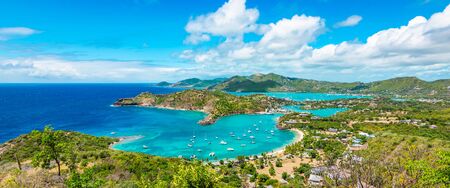 Panoramic landscape of Shirley Heights, Antigua and Barbudaの写真素材