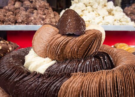Belgian chocolate in Bruges Belgium.