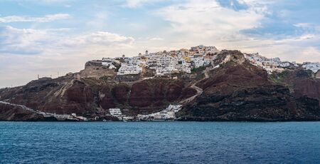 Coastline of Santorini, Greece, Aegean Sea.の写真素材