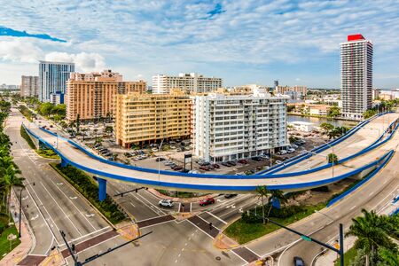 Hollywood, Florida. Downtown center of Hallandale.の写真素材