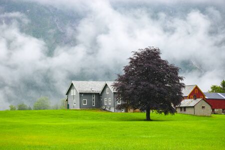 Countryside landscape of Eidfjord, Norwayの写真素材