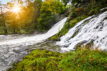 Long exposure of stunning and popular waterfalls in Coo, Ardennes, Belgium.