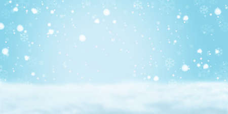 Winter and Christmas background with snowflakes.の写真素材