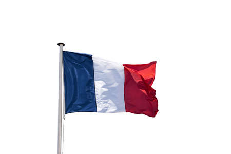French flag isolated on white background. National flag of France.