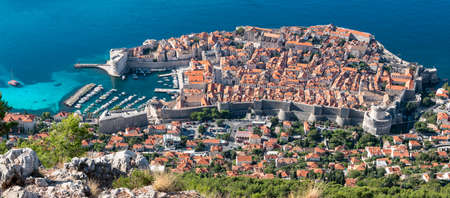 Aerial panorama of old town of Dubrovnik Croatia.の写真素材