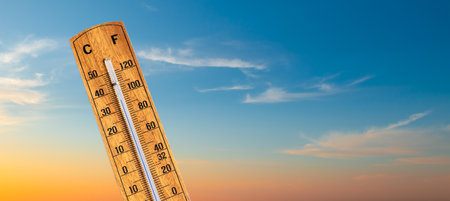 Hot summer weather concept with high temperatures.の写真素材