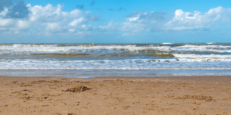 Dutch coast, North Sea, beach in The Netherlands.の写真素材