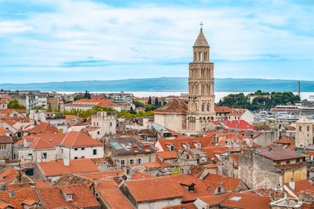Panoramic view of Split old town, Croatia.の写真素材