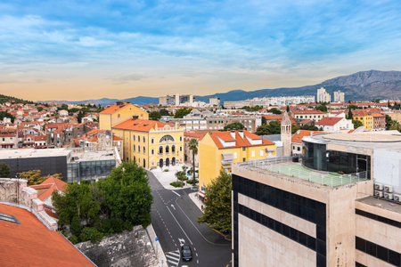 Aerial view of city center of Split, Croatia.の写真素材