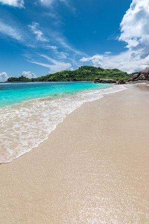 Beautiful beach at Seychelles - MahÃ© Island.の写真素材