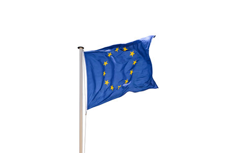 Flag of the European Union isolated on white background.