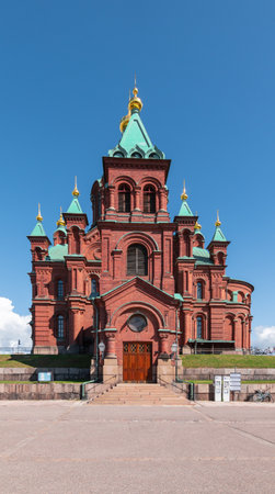 Uspenski Cathedral in Helsinki, Finland. The largest Greek Orthodox church in Western Europe.の写真素材