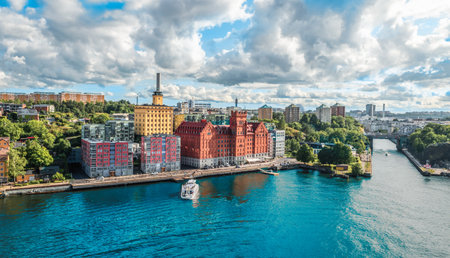 Panoramic view of city skyline Stockholm Sweden.の写真素材