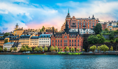 Stockholm Sweden old town. Sodermalm district.の写真素材