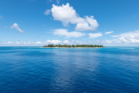 Remire Island or Eagle Island in the Outer Islands, Seychelles.の写真素材