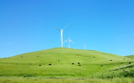 Windmills on the hillの写真素材