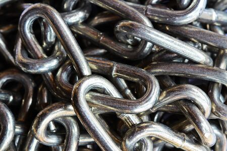 metal chain on white backgroundの写真素材