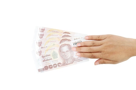 Thai money  in your hand.