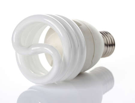 Energy saving light bulbs, on white background