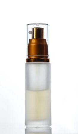 Bottle of moisturizer on white backgroundの写真素材