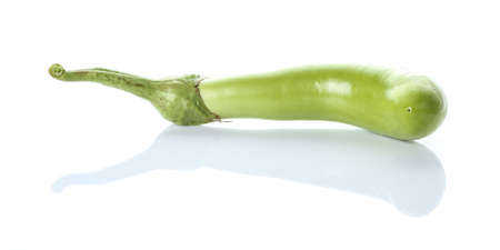 green eggplant on white backgroundの写真素材