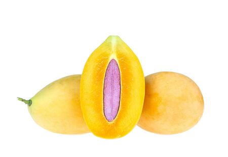 Sweet Marian plum thai fruit isolated on white background (Mayongchid Maprang Marian Plum and Plum...