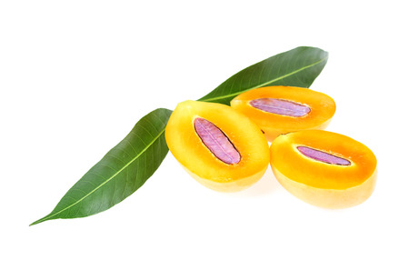 Sweet Marian plum thai fruit isolated on white background (Mayongchid Maprang Marian Plum and Plum...