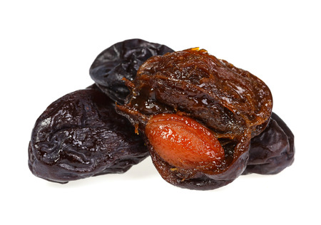 Dried Prunes on isolated backgroundの写真素材