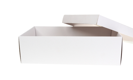 Blank box on white backgroundの写真素材