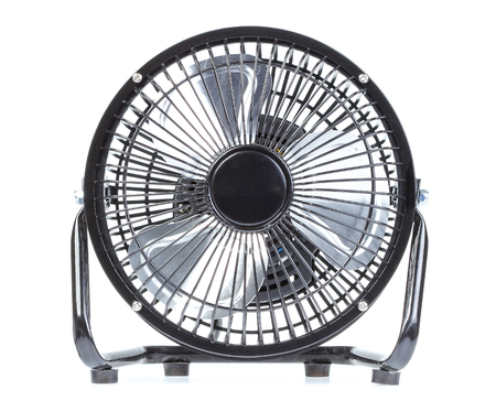 portable fan on white backgroundの写真素材