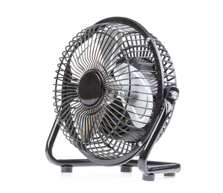 portable fan on white backgroundの写真素材