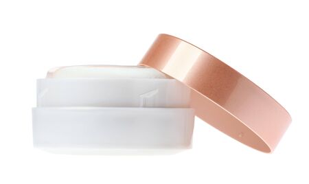 Blank Cosmetic Container for Cream, Powder  isolate on whiteの写真素材