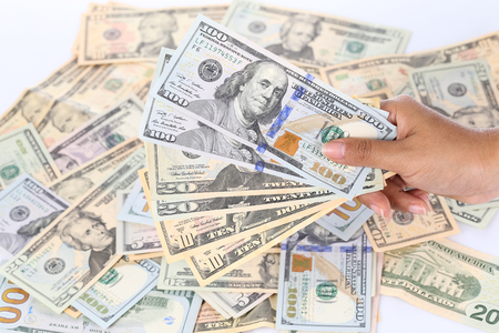 pile of US dollar bills