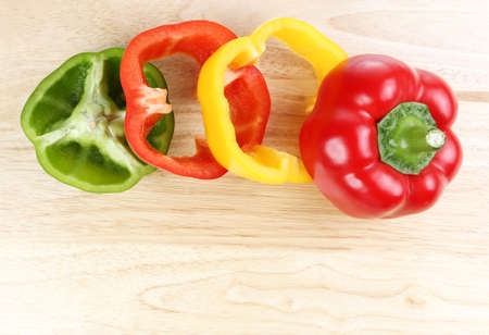 bell pepper (capsicum) on wooden background