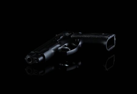 gun isolate on blackの写真素材