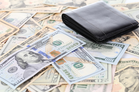 pile of US dollar billsの写真素材