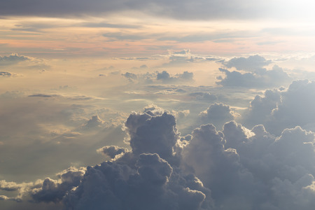 Cloud Top view from airplane window,Nature background.の写真素材