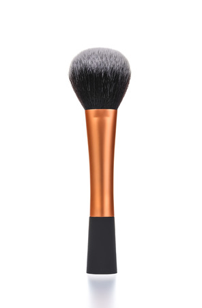 make up brush powder blusher isolated on white backgroundの写真素材