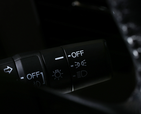 Car interior with light switchの写真素材