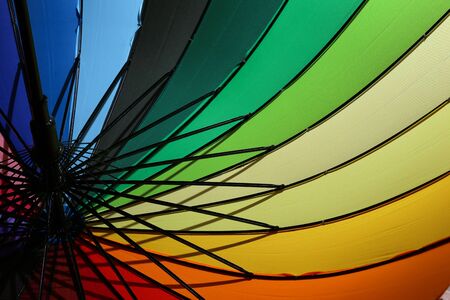 Colorful umbrella for a colorful background.の写真素材