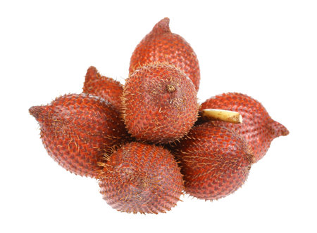 Sala or Zalacca, sweet and sour fruit from Thailand isolated on white backgroundの写真素材