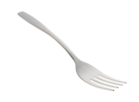 Knife and fork isolated on white backgroundの写真素材