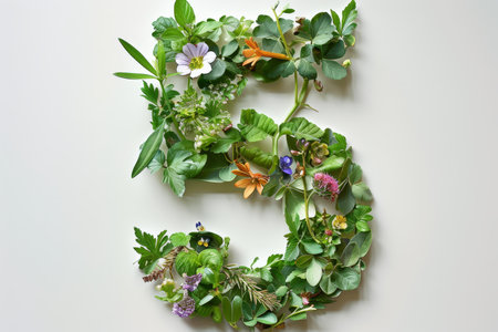A lush corner border arrangement of various flowers and greenery on a white background, perfect for  letter themed with flowers and greenery.の素材